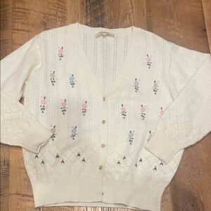 Cream Floral Women's Cardigan